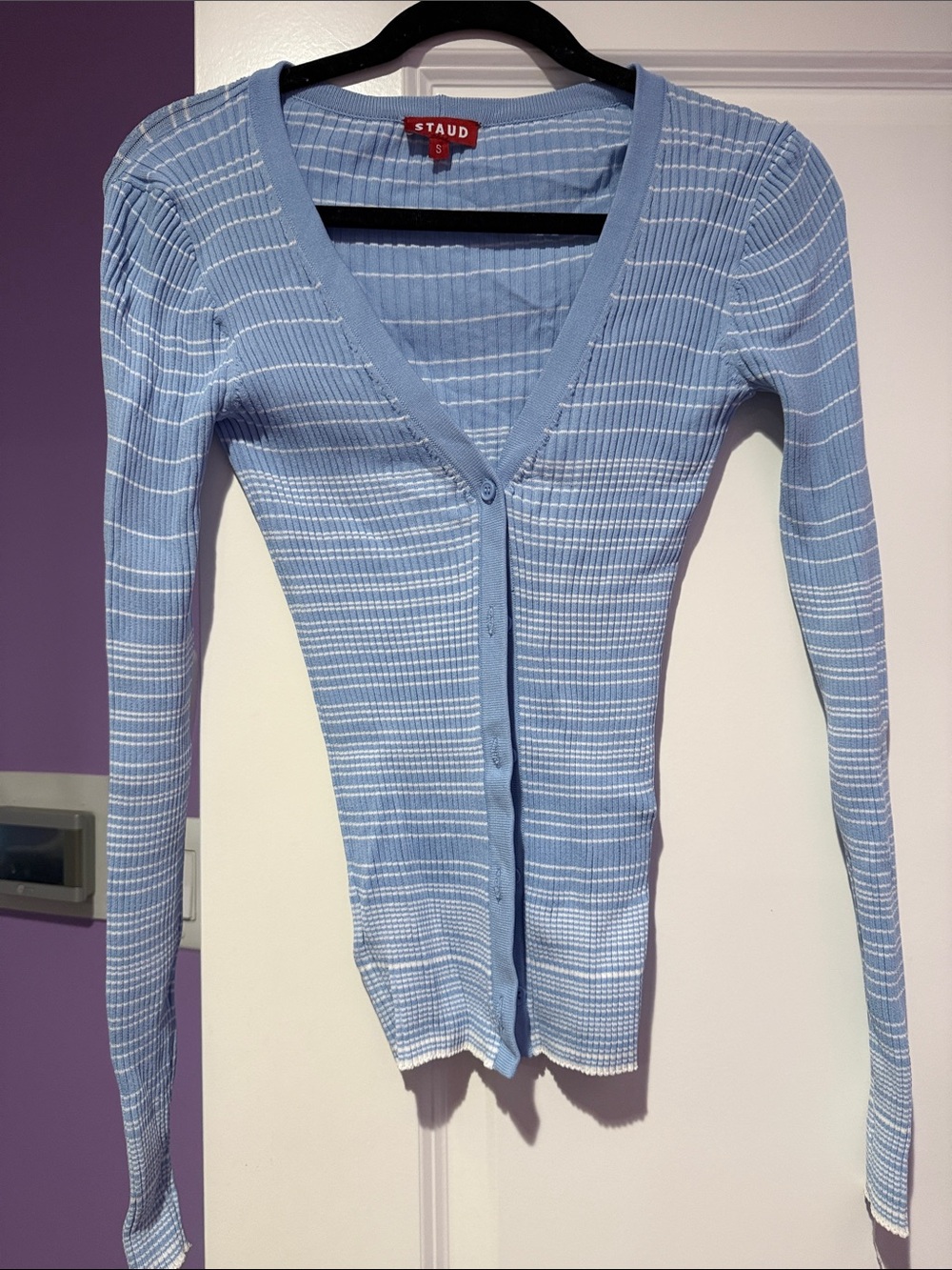 STAUD knitted button up top